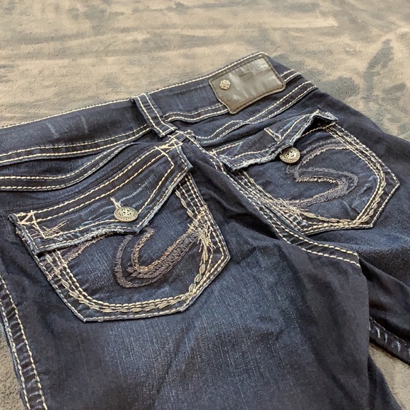 Silver Suki Dark Blue Jeans Size 27 - Picture 5 of 6